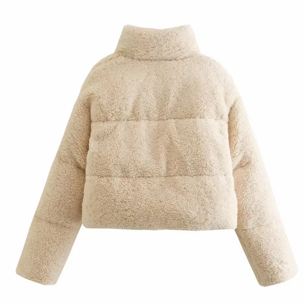 New Women's Short Coat Standing Collar Thickened Warm Bread Coat - Picture 3 of 7
